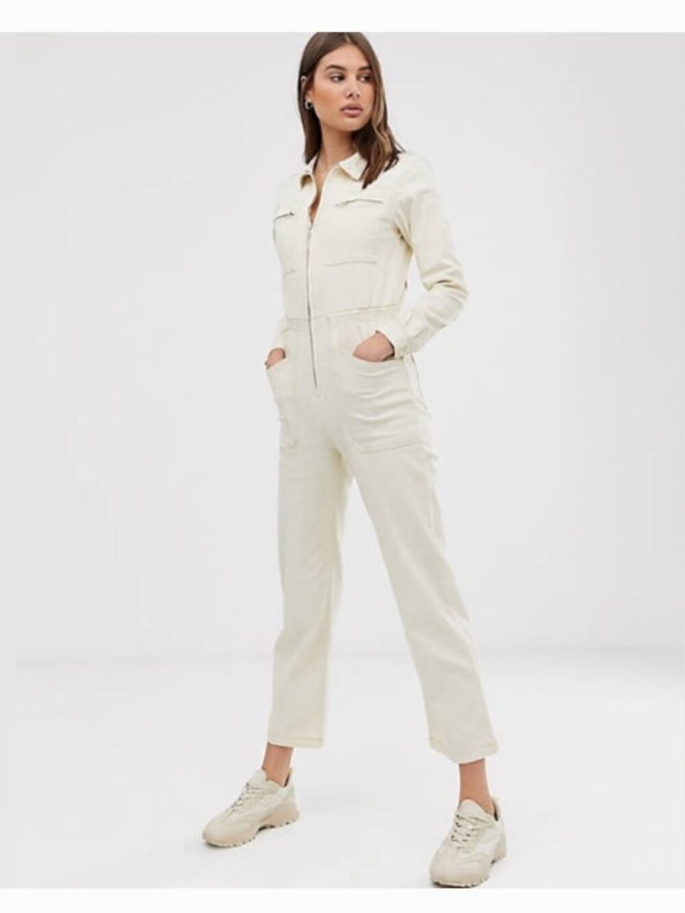 L.F. Markey Danny Longsleeve Boilersuit Jumpsuit Ivory Size 2